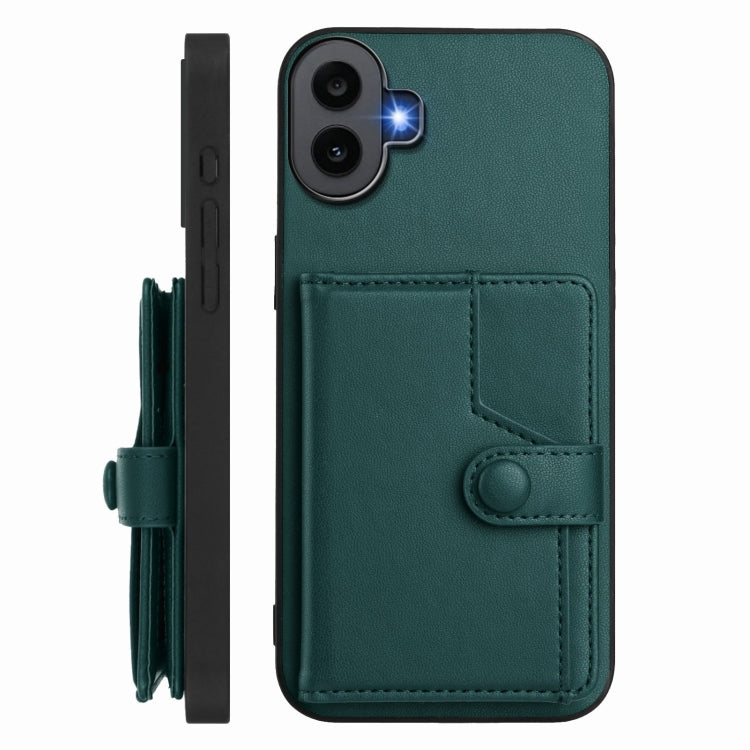 Estuche Antirrobo RFID para Teléfono For Nothing cmf con 1 Botón y Tarjetero (Verde)