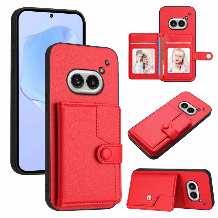 Funda para Teléfono Antirrobo RFID con Botón para Tarjeta y 2 Botones For Nothing Phone (Roja)