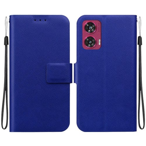 Funda de Cuero con Hebilla Magnética Ultradelgada para Motorola Edge 50 (Azul)