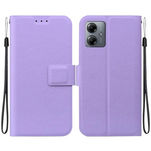 Funda de Cuero Ultrafina con Hebilla Magnética para Motorola Moto G14 (Morado)