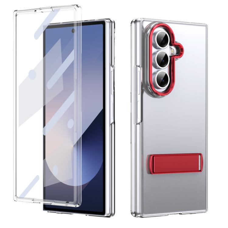 Funda híbrida de TPU y PC con soporte para Samsung Galaxy Z Fold7 5G (roja)