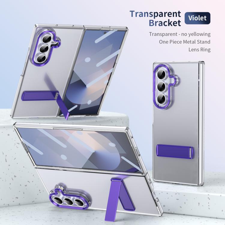Funda híbrida de TPU y PC con soporte para Samsung Galaxy Z Fold7 5G (morada)