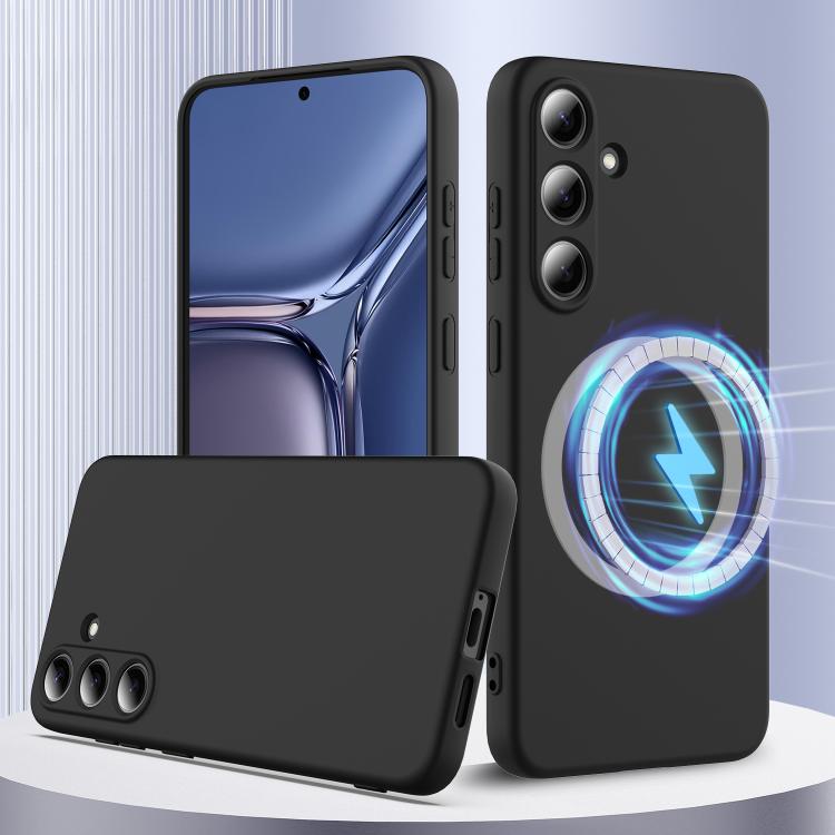 Funda de silicona Magsafe a prueba de golpes para Samsung Galaxy S25 FE 5G (negra)