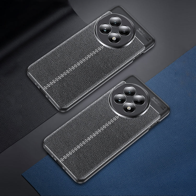Funda para Teléfono OnePlus 13 de TPU a Prueba de Golpes con Textura de Lichi (Negra)