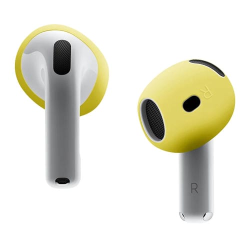 Funda Protectora de Silicona Suave para Auriculares AirPods 4 (Amarilla)