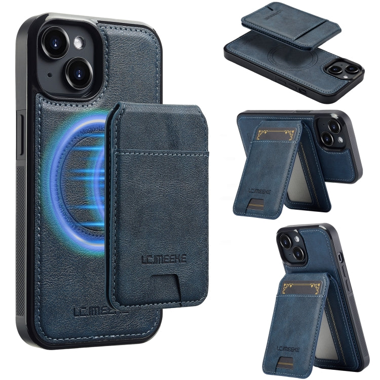 Funda para Teléfono Lc.Imeeke Serie L3 con Tarjeta Rfid Desmontable Magsafe para iPhone 14/13 (Azul)