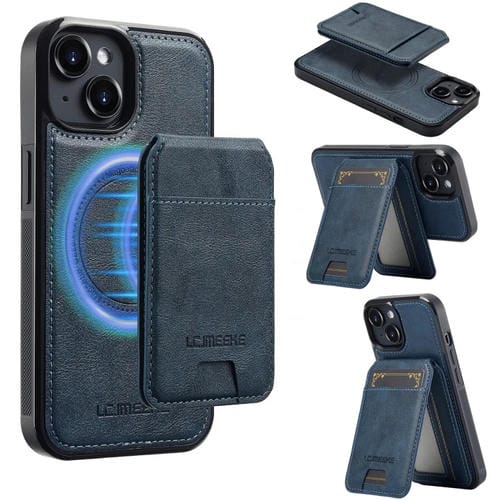 Funda para Teléfono Lc.Imeeke Serie L3 con Tarjeta Rfid Desmontable Magsafe para iPhone 14/13 (Azul)