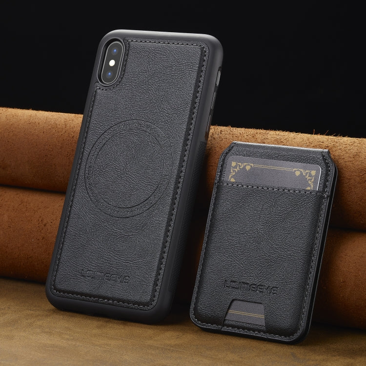 Funda para Teléfono Lc.Imeeke L3 Series iPhone Xr con Tarjetero Rfid Desmontable Magsafe (Negra)