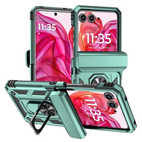 Funda para Teléfono Motorola Razr 50 con Soporte Deslizante Camshield (Verde)
