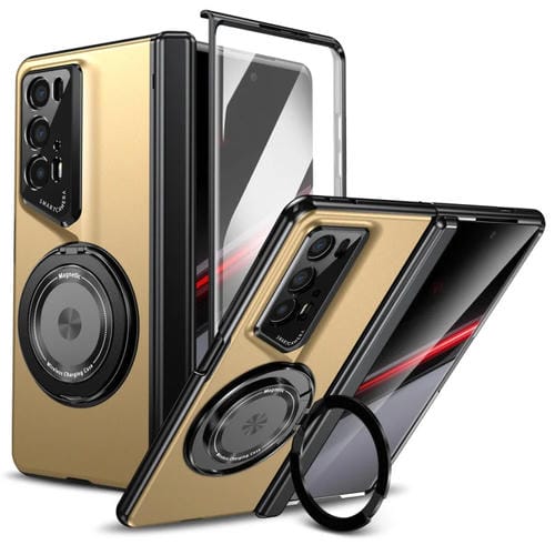 Estuche para Teléfono con Anillo Giratorio y Plegable Porsche Gold Medal para Honor Magic V2 Rsr (Dorado)