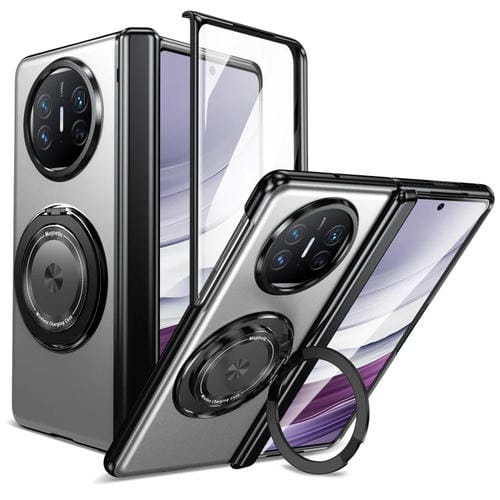 Estuche para Teléfono Huawei Mate X5 Gold Medal con Soporte de Anillo Giratorio y Plegable (Plateado)