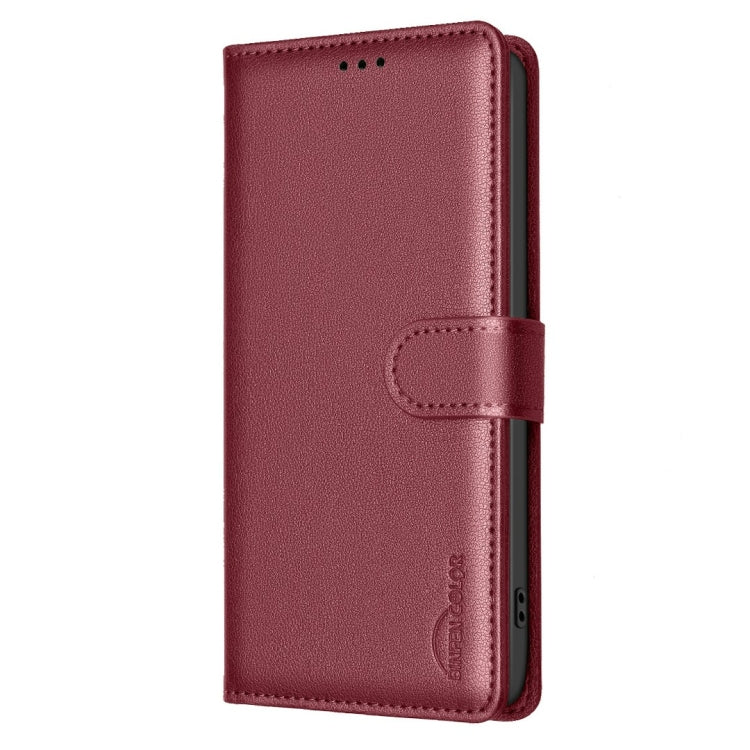 Funda de Cuero Antirrobo RFID con Textura Litchi para OnePlus 13 (Rojo)