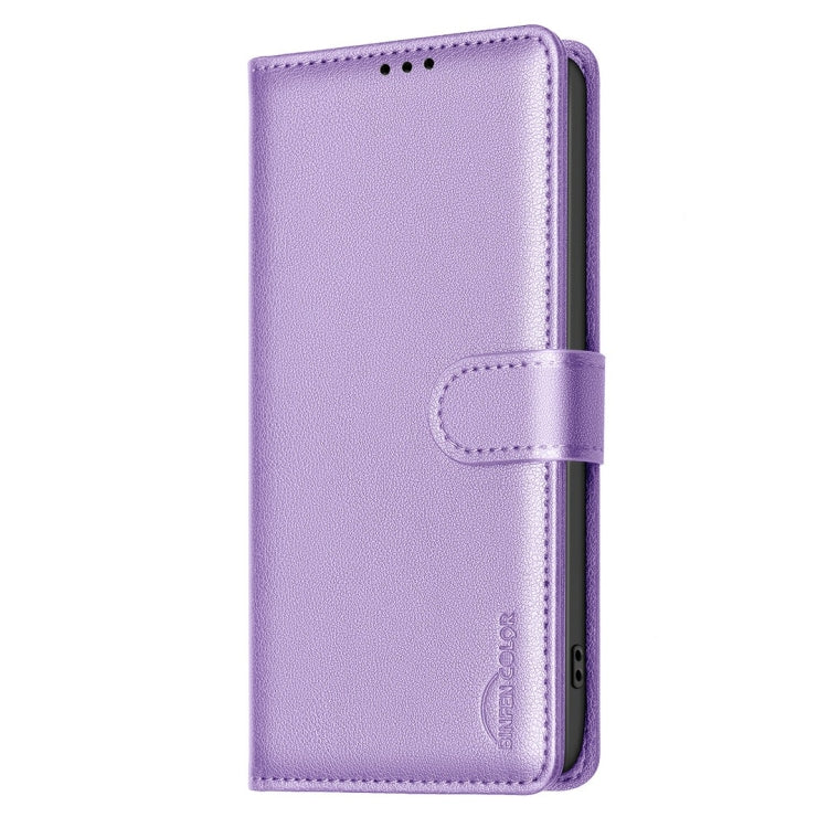 Funda de Cuero Antirrobo Rfid con Textura Litchi para OnePlus 13 (Morado)