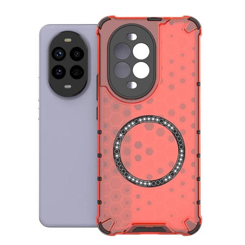 Funda para Teléfono Huawei Nova 13 Pro 5G con Anillo Magnético y Diseño Panal (Rojo)