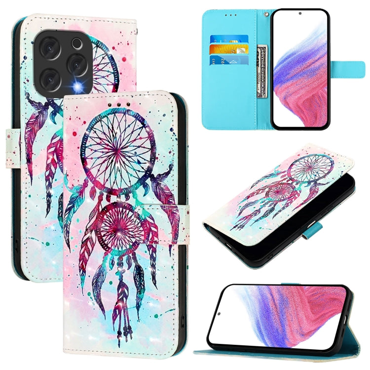 Funda de Cuero con Tapa Horizontal para Doogee N55 Plus con Pintura 3D (Campanas de Viento)