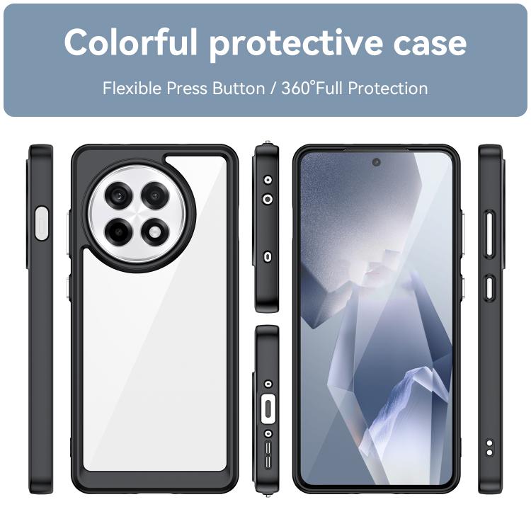 Funda híbrida Acrílico TPU OnePlus Ace 5 5G serie colorida (Negra)