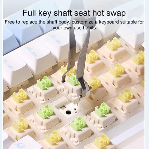 Teclado Mecánico Aula F99 Pro 99 Teclas con Cable, 2,4 G y Bluetooth RGB (Gris Degradado)