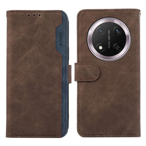 Funda de Cuero Abeel con Bloqueo Magnético para Honor X9C 5G Global (Marrón y Azul)