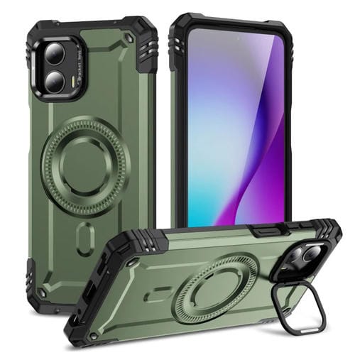 Estuche para Teléfono Motorola Moto G 5G 2023 con Soporte para Lente Magsafe (Verde Militar)