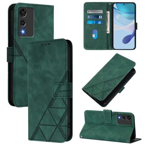 Funda de Cuero con Tapa y Relieve 3D para Cubot A10 (Verde)