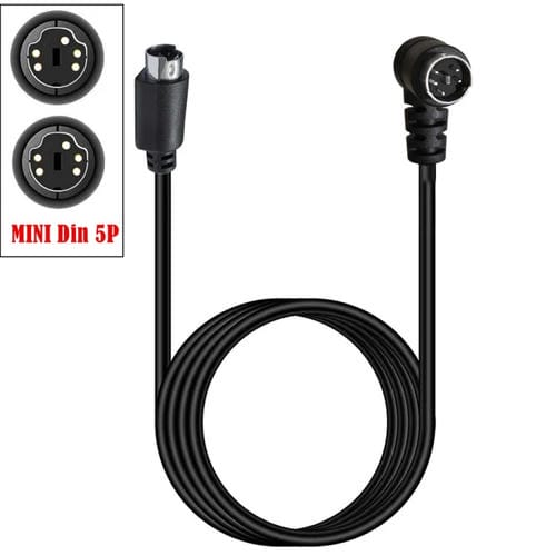 Cable de Audio y Video Mini Din 5 Pines 0,5 m Recto a Codo