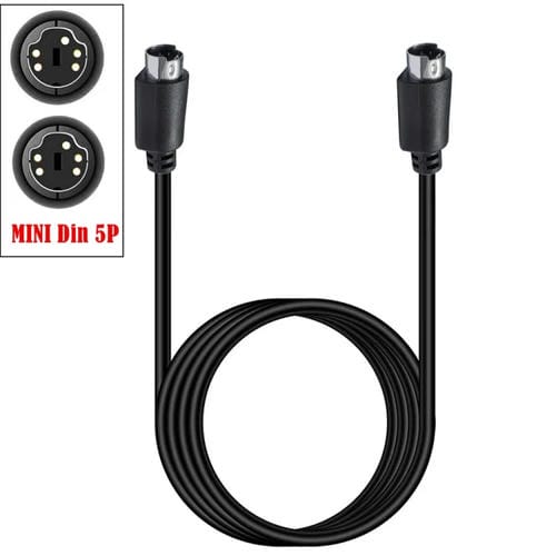 Cable de Audio/Video Mini Din 5 Pines, 0,5 m, Conectores Rectos A Recto