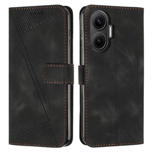 Funda de cuero triangular con cordón para Xiaomi Poco F7 Dream (negra)