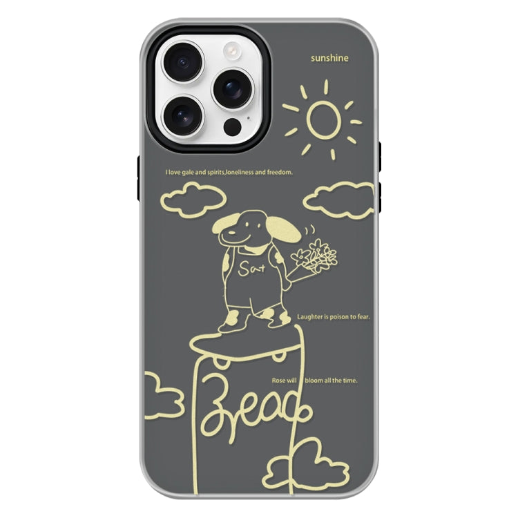 Funda híbrida TPU y PC iPhone 15 Pro Tacto Sedoso y Gelatinoso (Rosa Cachorro Negro)