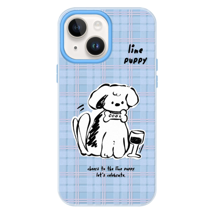 Funda híbrida TPU Policarbonato iPhone 15 Plus protección tacto sedoso (Azul)