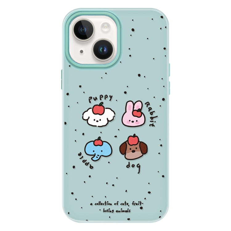 Funda híbrida TPU y PC iPhone 15 Plus Tacto Sedoso y Gelatinoso (Verde Fruit Challenge)