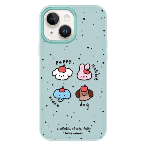 Funda híbrida TPU y PC iPhone 14 Plus Tacto sedoso y gelatinoso (Verde Fruit Challenge)