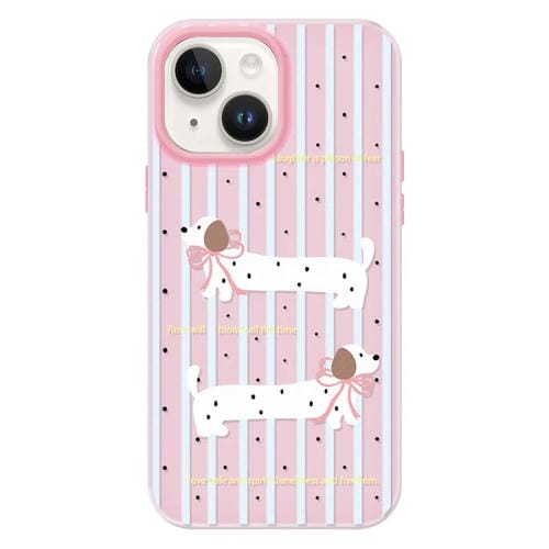Funda híbrida TPU y PC iPhone 14 Plus con Tacto Sedoso (Puppy Yellow)