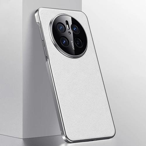 Funda de Cuero para Huawei Mate 70 a Prueba de Golpes (Blanca)