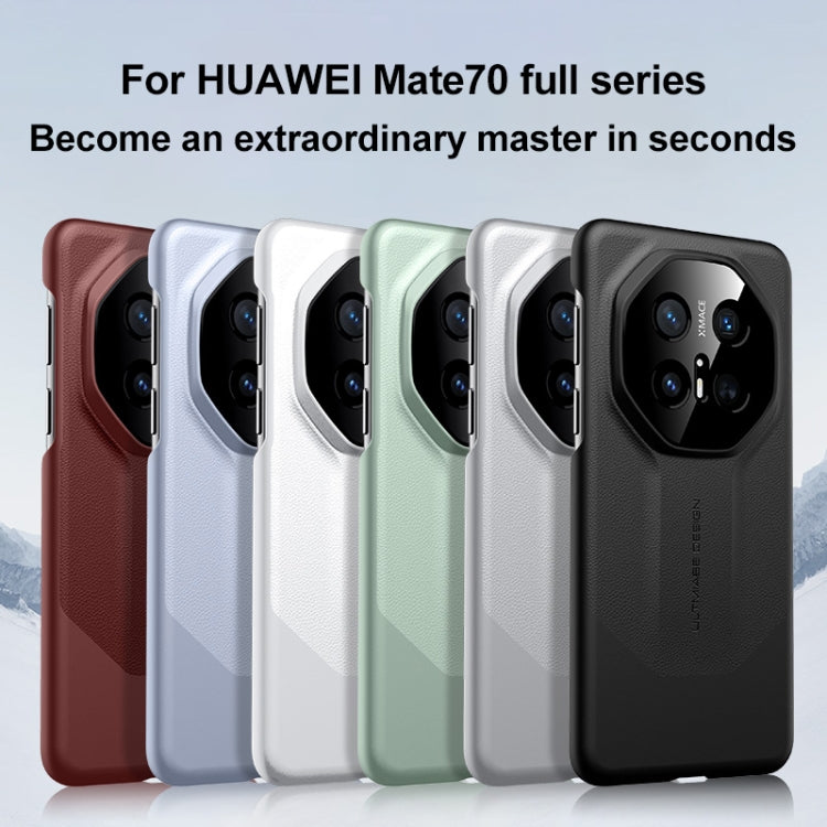 Funda de Cuero Híbrida Huawei Mate 70 Pro con Diseño Imitación Ultimate PC (Gris)