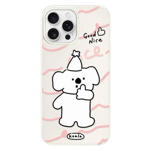 Funda híbrida TPU y PC iPhone 16 Pro Max con Tacto Sedoso (Como Koala White)