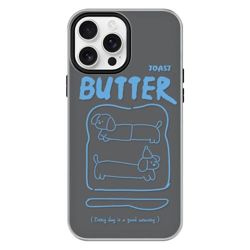 Funda Híbrida TPU Policarbonato para iPhone 16 Pro (Bread Line Dog Black)