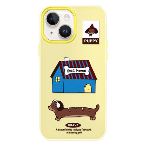 Funda híbrida TPU y PC iPhone 15 Plus protección Tacto Agradable (Amarilla)