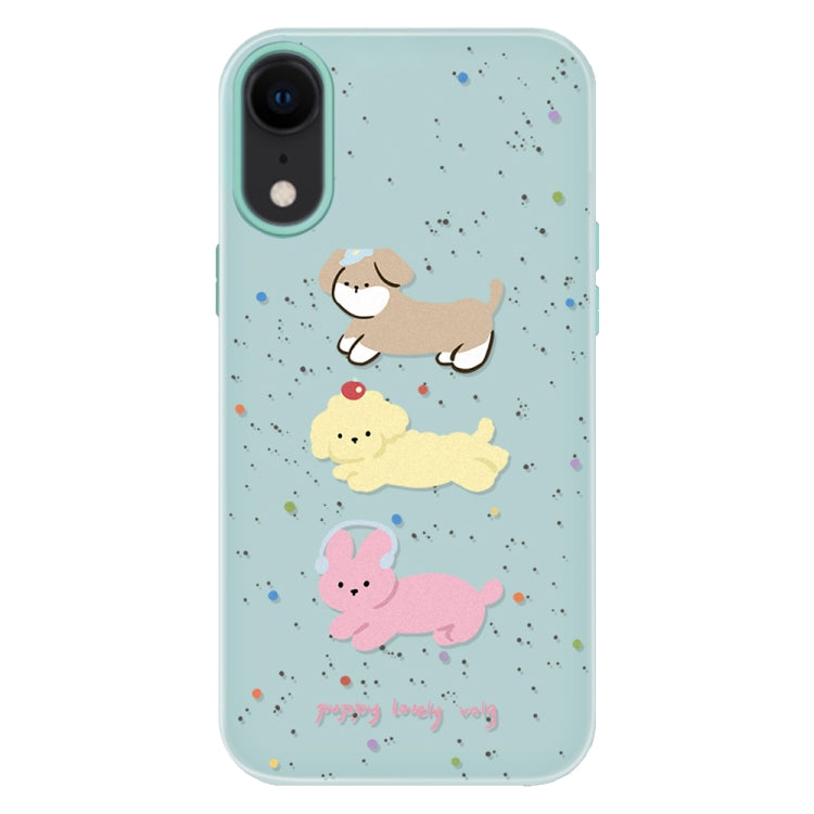 Funda híbrida TPU Policarbonato iPhone Xr Tacto sedoso (Verde Claro)