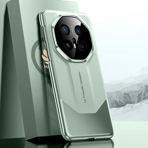 Funda para Teléfono Huawei Mate 70 Pro con Diseño Imitación Galvanizada de Platino (Verde)