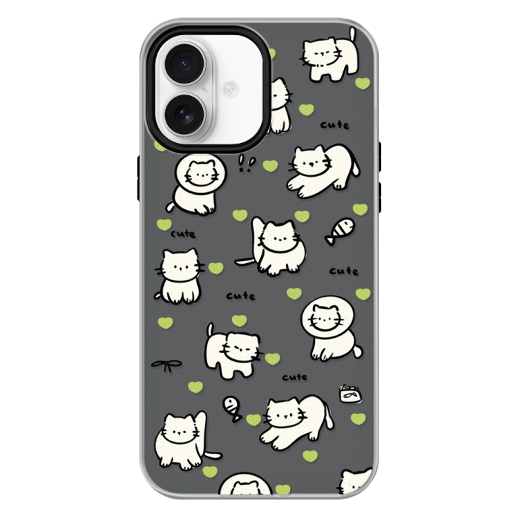 Funda híbrida TPU y PC iPhone 16 Plus con Tacto Sedoso (Corazón Verde)