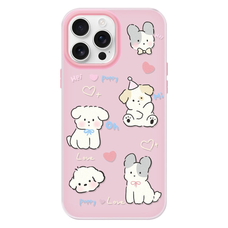 Funda híbrida TPU y PC con tacto sedoso para iPhone 14 Pro Max (Love Puppy Pink)