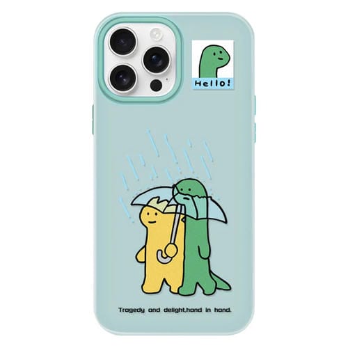 Funda híbrida TPU y Policarbonato iPhone 12 Pro Max protección (Paraguas Verde Claro)