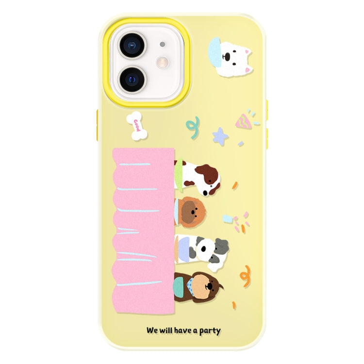 Funda híbrida TPU y Policarbonato iPhone 11 con Tacto Agradable (Dog Party Yellow)
