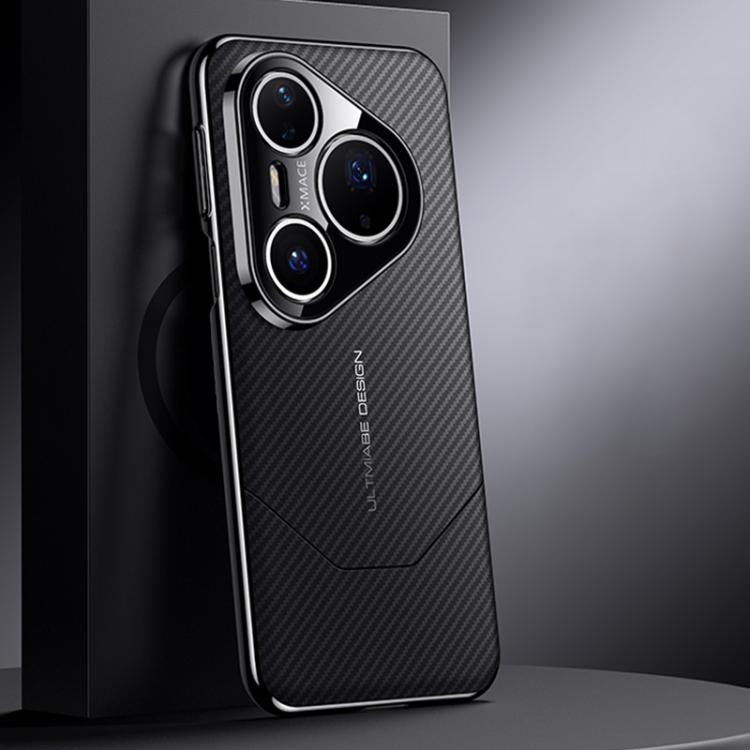 Funda premium de fibra de carbono con diseño de vanguardia para Huawei Pura 80 Ultra 5G (negra)