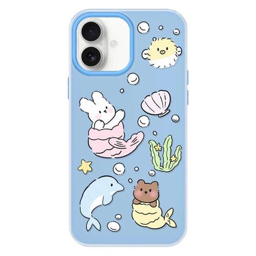 Funda híbrida TPU y Policarbonato iPhone 16 Plus protección táctil (Azul Marino)