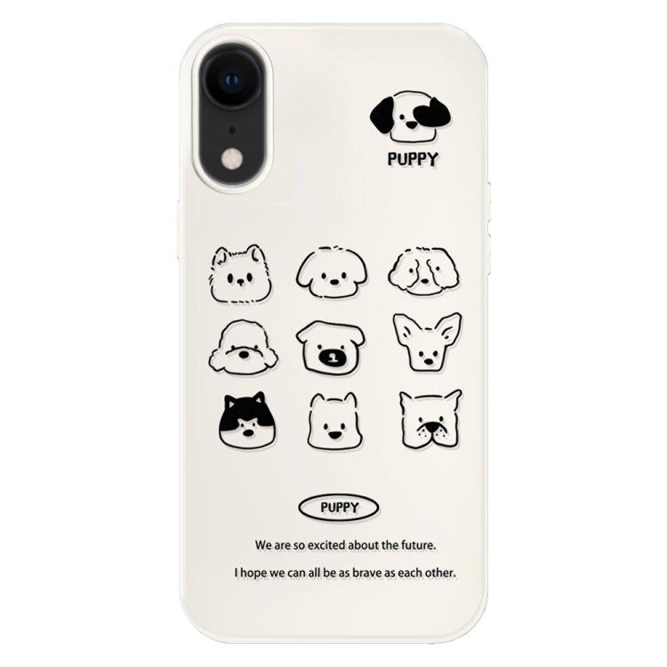 Funda hĂbrida TPU y PC iPhone Xr Tacto Sedoso (Animal Nine Grid White)