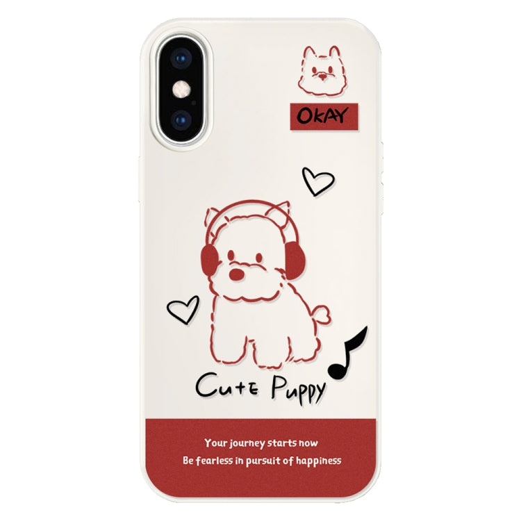 Funda híbrida TPU y Policarbonato iPhone Xs Max Auriculares (Blanco)