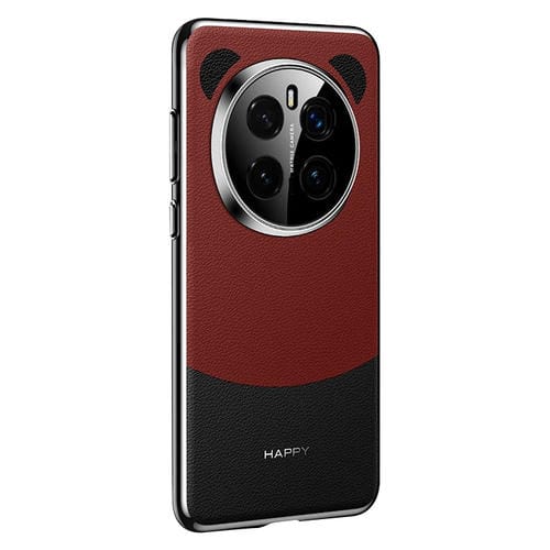 Funda de Cuero para Teléfono con Diseño de Panda 2 para PC y Honor Magic7 Pro (Negro y Rojo)