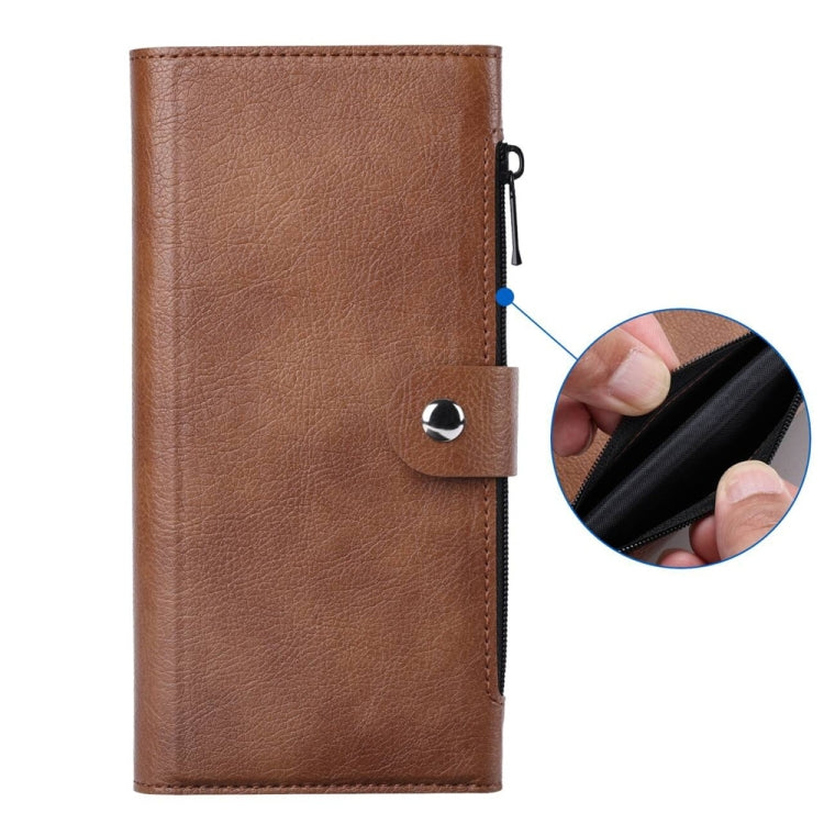 Funda de Cuero para iPhone 15 Pro Max Vili Gvs-C Series con Tapa Magnética Rfid Magsafe (Marrón)