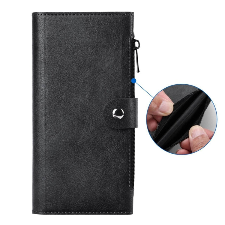Funda de Cuero Vili Gvs-C Series para iPhone 15 Plus con Tapa Magnética Rfid Magsafe (Negra)